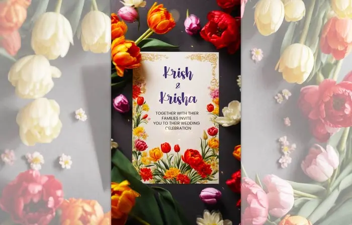 Stylish 3D Floral Wedding Invitation Instagram Story